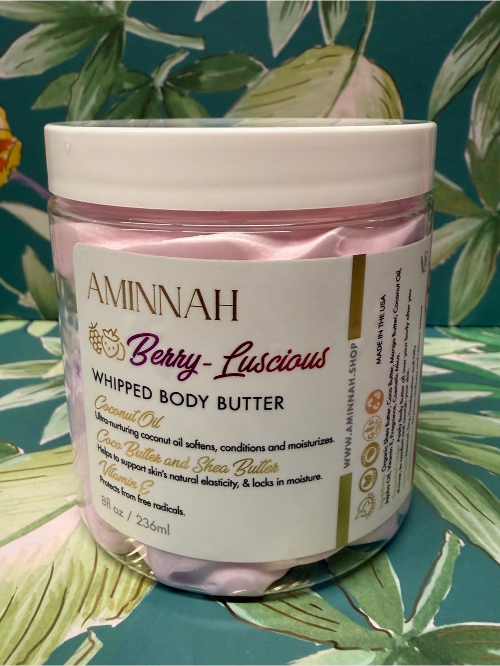 Aminnah Berry-Luscious Whipped Body Butter 8 oz Limited release Scent NWT